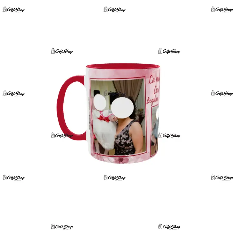 La multi ani moasa, cu drag finutii, cana personalizata cu 3 poze si text, 330ml, model 3362